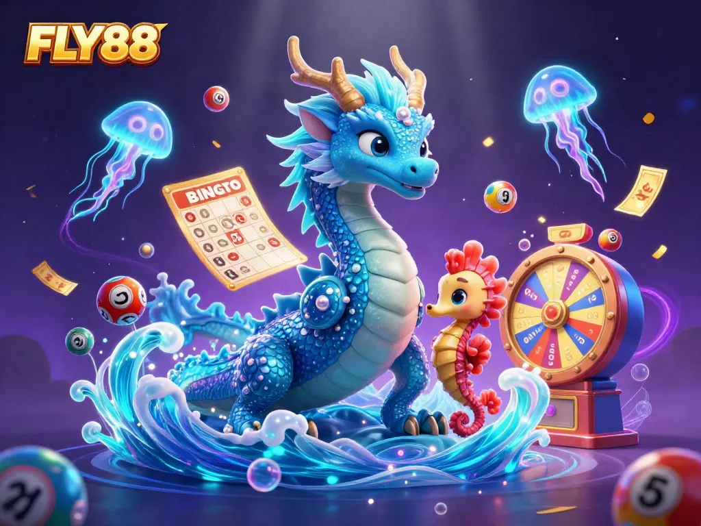 Experience thrilling gameplay with FLY88 featuring a magical dragon and seahorse knight.