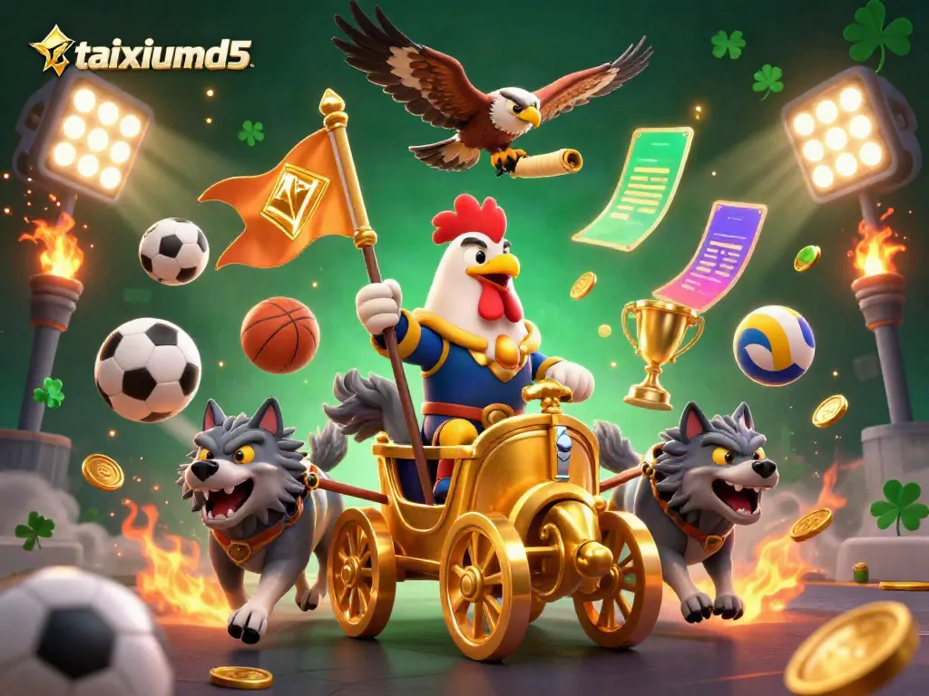 Experience the vibrant excitement of taixiumd5 casino gaming with dynamic characters and elements promoting thrilling sports betting.