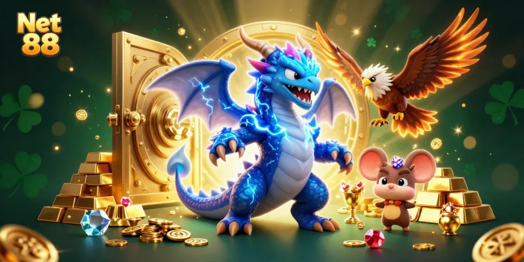 Experience the thrill of Net 88 with dynamic action in a packed scene of gambling excitement.
