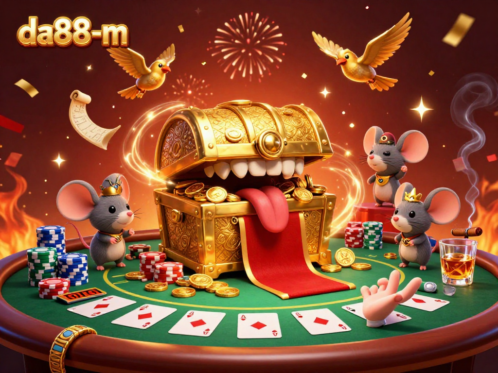 Experience the thrill of winning at da88-m with a dazzling array of poker and casino elements.