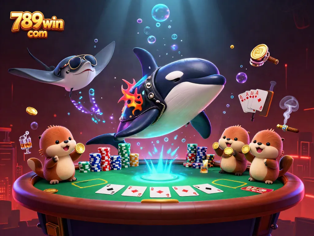 Explore winning strategies with 789win com’s thrilling 3D casino illustration, showcasing vibrant characters and gambling elements.