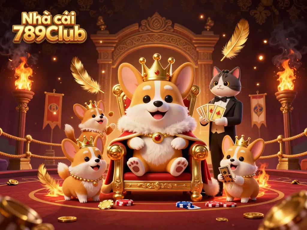 Join the fun at Nhà cái 789Club as cartoon characters immerse in a vibrant casino atmosphere.
