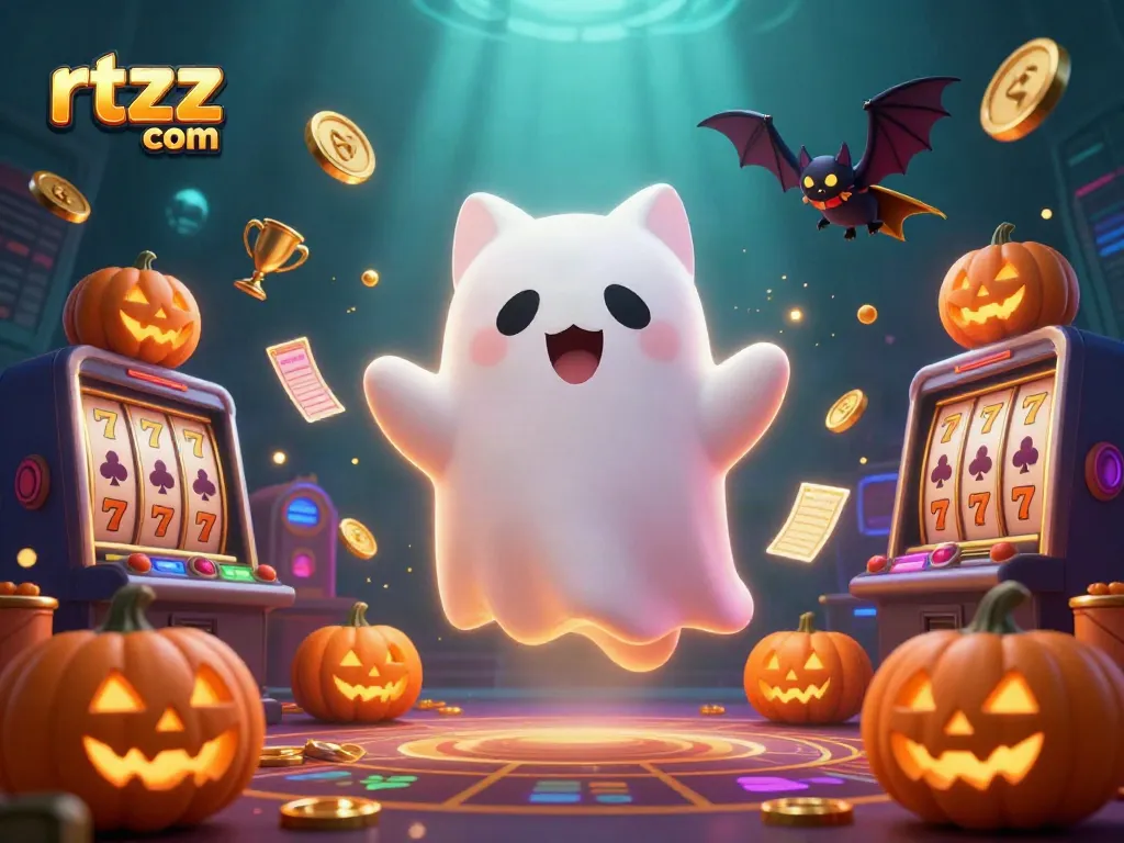 Experience thrilling online gaming with rtzz com showcasing a playful ghost cat and vibrant casino elements.